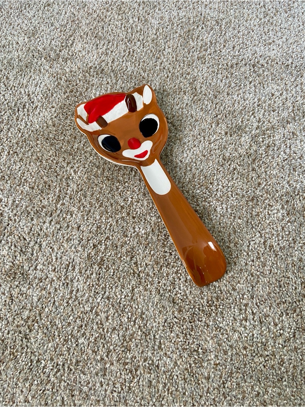 Zrike Rudolph The Red-Nosed Reindeer Ceramic Figural Spoon Rest Holiday Decor